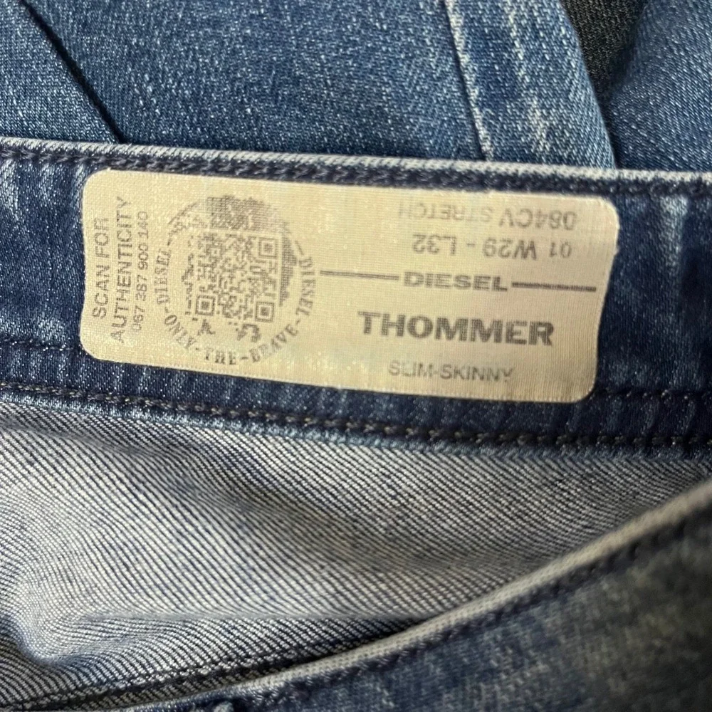 Diesel Thommer Slim Skinny Jeans Mens 29x32 Blue Stretch Distressed Casual